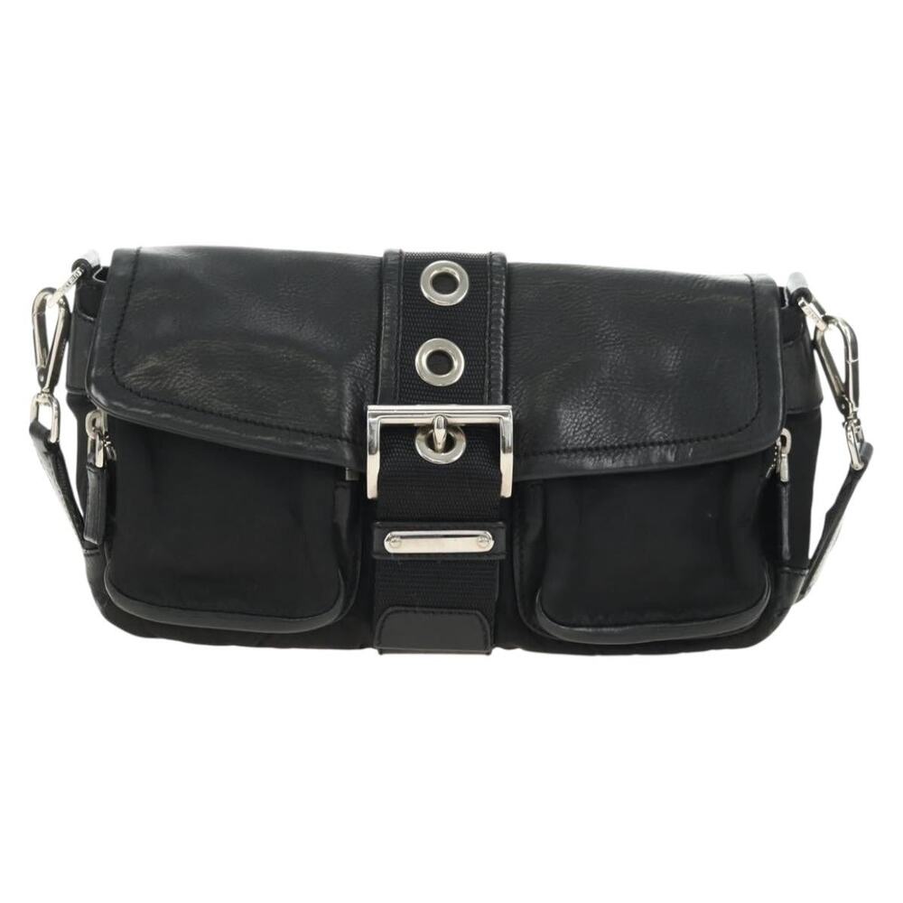 Prada Nylon Galleria Shoulder Bag Black